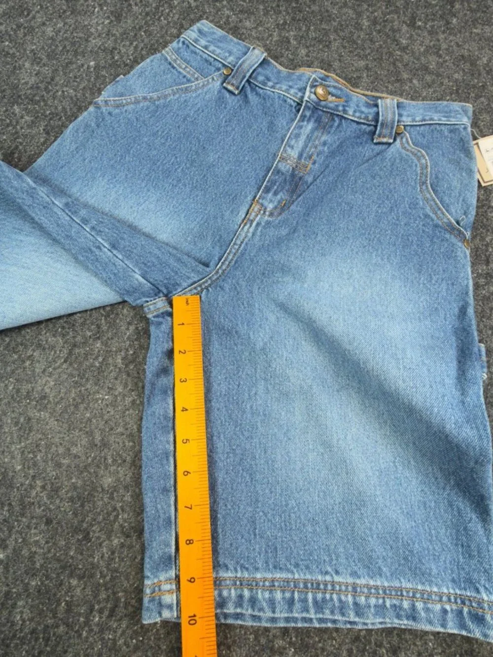 VTG John Deere Carpenter Shorts Boys 14 Womens Denim Utility Jorts NOS NWT